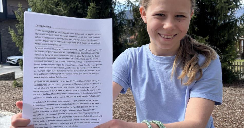 Leonie Schonach, 2b; ihr Text "Das Geheimnis"